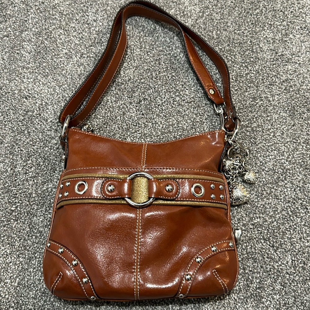 Kathy Van Zealand cognac cross body